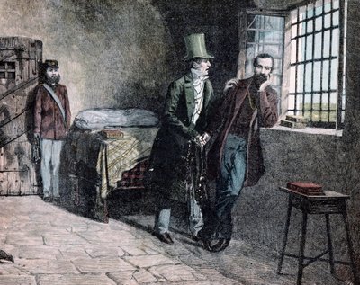 Le patriote italien Giuseppe Mazzini emprisonné à Savone en 1830 rencontre son père qui l