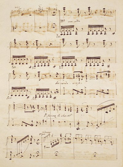 Page manuscrite de la partition des 