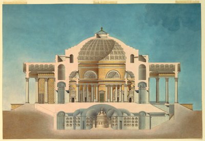 Dessin pour un oratoire (chapelle commémorative) - Giacomo Quarenghi
