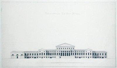 Plan de la résidence du prince Youssoupov sur la rivière Fontanka, Saint-Pétersbourg (vue du côté du jardin) - Giacomo Quarenghi