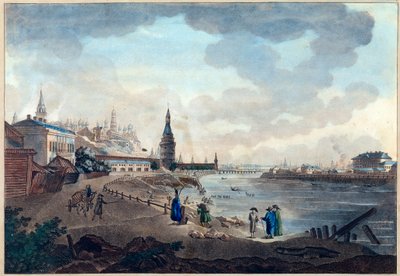 Vue du Kremlin de Moscou prise du pont de pierre sur la Moscova - Giacomo Quarenghi