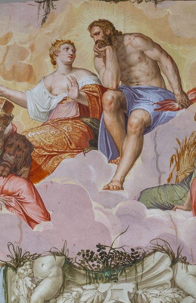 Junon et Jupiter allongés sur des nuages (détail) - Giambattista Zelotti