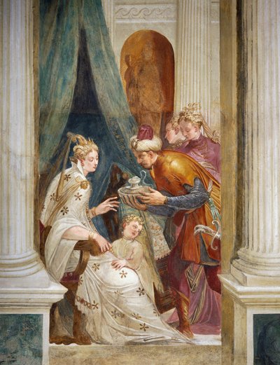 Sophonisba se voit offrir du poison en présence de son enfant - Giambattista Zelotti
