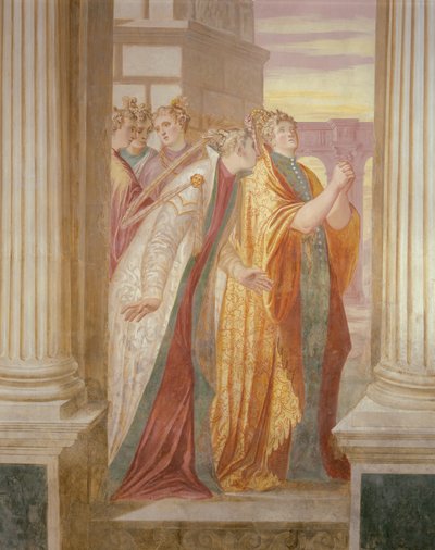 Mur gauche représentant Sophonisba pleurant - Giambattista 1526 78 Zelotti