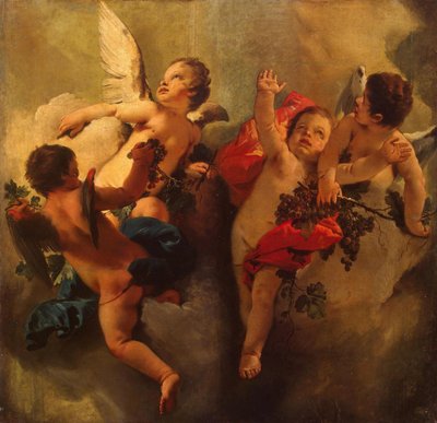 Cupidons avec des raisins. Série Quatre Saisons, 1740s - Giambattista Tiepolo