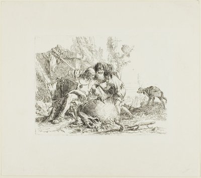 Deux magiciens et un enfant, de Scherzi - Giambattista Tiepolo