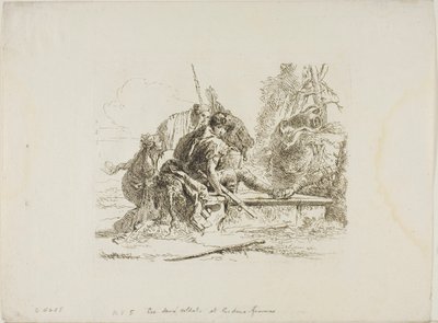 Deux soldats et deux femmes, de Capricci - Giambattista Tiepolo