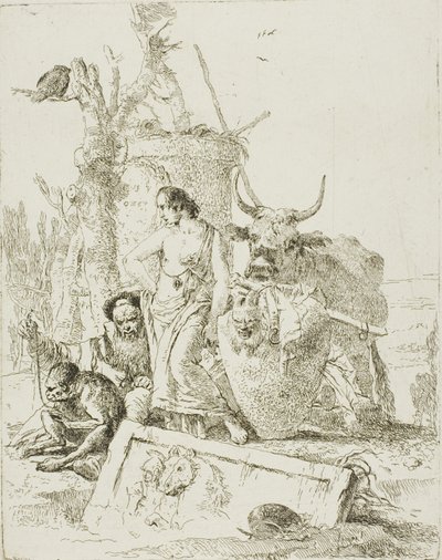 Jeunes bergers et vieil homme avec un singe, de Scherzi - Giambattista Tiepolo