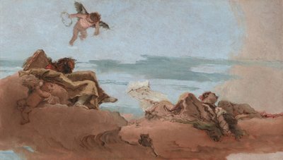 Étude pour un plafond avec la personnification du conseil, avant vers 1762 (huile sur toile) - Giambattista & Tiepolo Giandomenico (1727-1804) Tiepolo