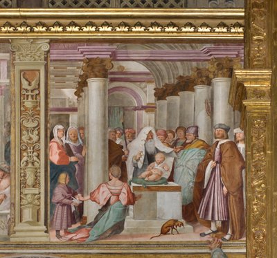 Nef centrale, Cinquième travée nord, Présentation au Temple, Gian Francesco Bembo - Gian Francesco Bembo