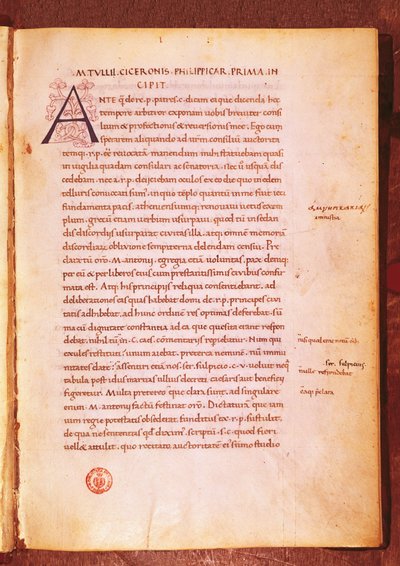 Apographe de Marcus Tullius Cicero - Gian Francesco Poggio Bracciolini