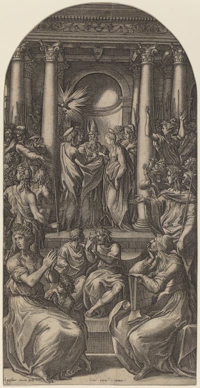 Le Mariage de la Vierge - Gian Jacopo Caraglio after Parmigianino