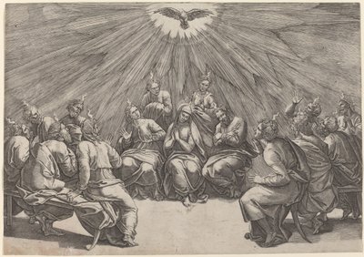 Pentecôte - Gian Jacopo Caraglio after Raphael