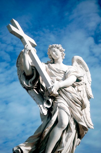 Ange portant une croix, du Ponte St Angelo, Rome, Italie, 1669 - Gian Lorenzo Bernini