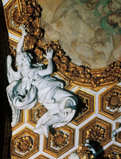 Détail de la décoration baroque, Église de Saint André au Quirinal, architecte Gian Lorenzo Bernini, Rome - Gian Lorenzo Bernini