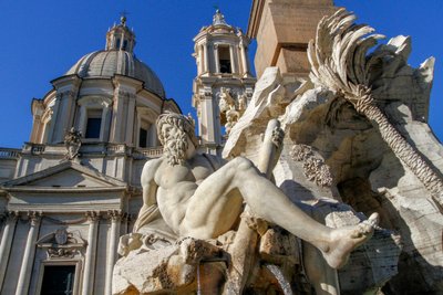 Personnification du fleuve Gange, détail de la Fontaine des Quatre-Fleuves - Gian Lorenzo Bernini