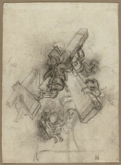 Putti portant la croix (recto) ; études d