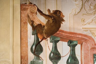 (détail) de singe, de la salle des scènes de carnaval dans la Foresteria - Giovanni Domenico Tiepolo