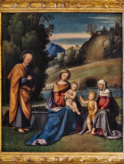 Sainte Famille avec saints, Enfant Saint Jean et Sainte Élisabeth dans un paysage - Giandomenico (1727 1804) Tiepolo