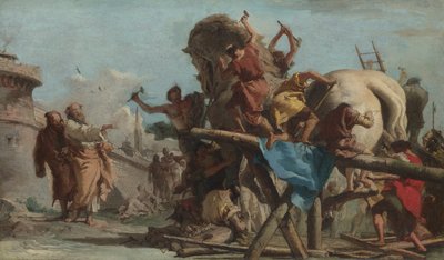 La Construction du Cheval de Troie, c.1760 - Giandomenico (1727 1804) Tiepolo