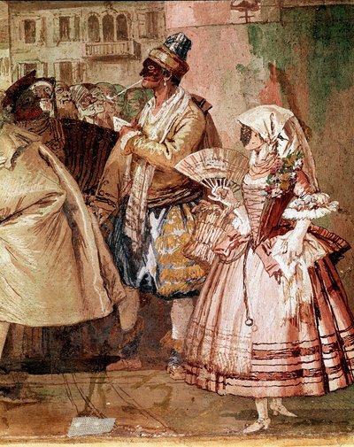 Masques vénitiens (détail) - Giandomenico  Tiepolo