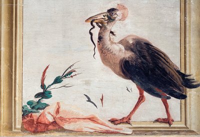 Un casoar tenant un serpent dans son bec, de la salle chinoise dans la Foresteria, 1757 - Giovanni Domenico Tiepolo