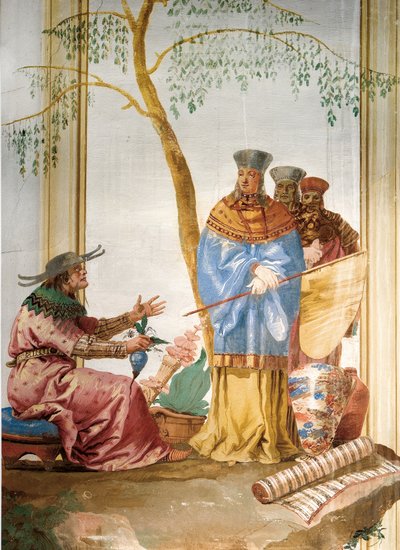 (détail) fresque dans la salle chinoise, dans la Foresteria, 1757 - Giovanni Domenico Tiepolo