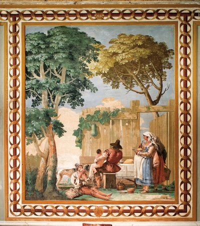 Famille de paysans à table, de la Salle des Scènes Rustiques, dans la Foresteria (Maison d