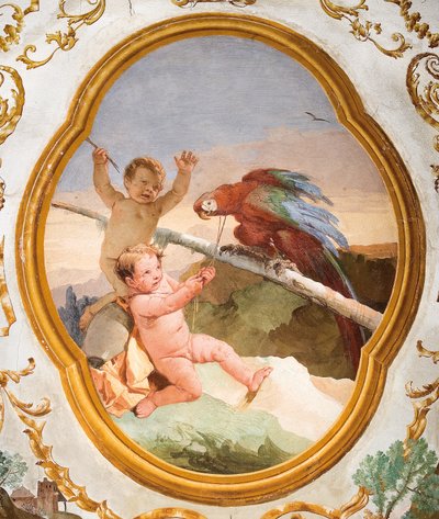 Putti avec un perroquet, de la Salle des Putti dans la Foresteria (Maison d