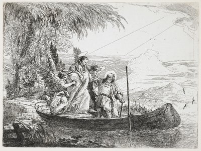 La Sainte Famille entrant dans le bateau de La Fuite en Égypte, 1750-1753 - Giovanni Domenico Tiepolo