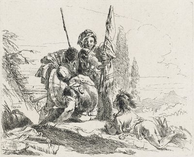 Trois soldats et un garçon, 1749 - Giovanni Domenico Tiepolo