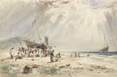 Marché aux poissons sur la plage - Giles Firman Phillips