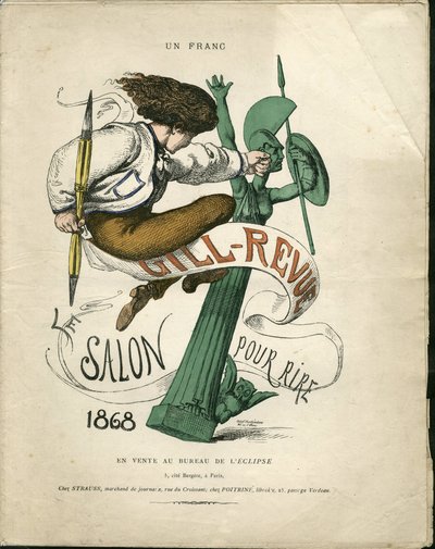 Illustration de Louis Alexandre Gosset de Guines dit Gill (1840-1885) pour la couverture de "Gill-Revue" - Gill