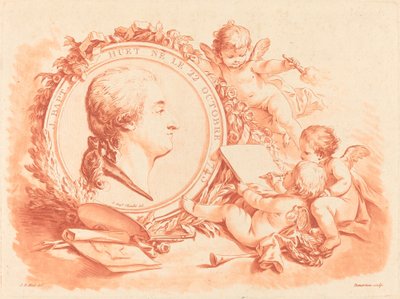 Portrait allégorique de Jean-Baptiste Huet - Gilles Demarteau