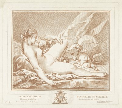 Vénus couchée avec Amour et Anteros - Gilles Demarteau