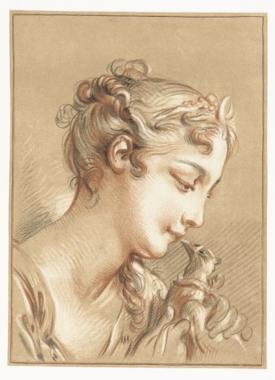 Fille avec une colombe - Gilles Demarteau