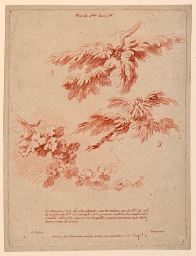 Planche 2 du Livre Ier, Principes du dessin dans le genre du paysage - Gilles Demarteau