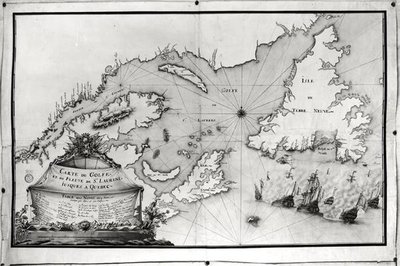 Carte du Golfe et du Fleuve Saint-Laurent, 1699 - Gilles Gabriel de Saccardi