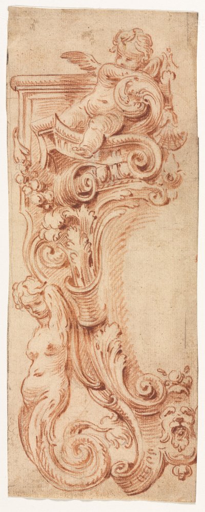 Conception pour une cartouche, première moitié du 18ème siècle - Gilles Marie Oppenord