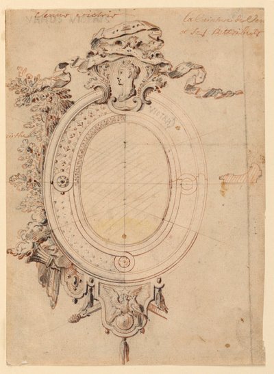 Design pour un cadre ovale sur le thème de Vénus victorieuse - Gilles Marie Oppenord