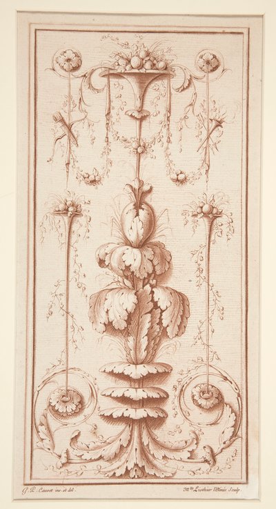 Panneau ornemental du Recueil d - Gilles Paul Cauvet