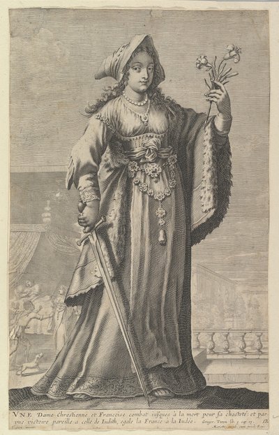 Une dame chrétienne et française, 1647. Créateurs : Gilles Rousselet, Abraham Bosse - Gilles Rousselet and Abraham Bosse