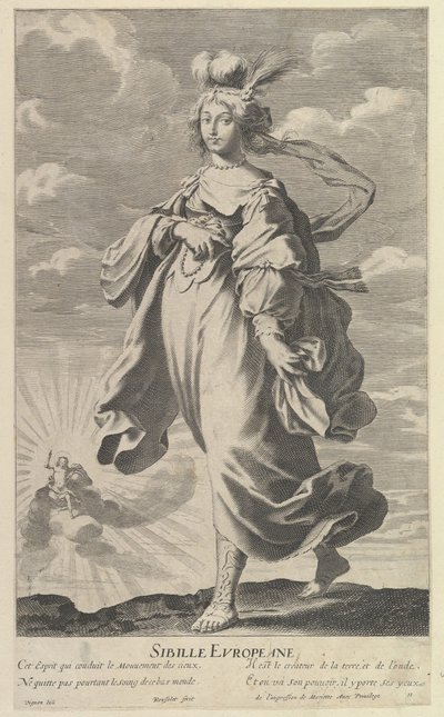Sibylle Européenne, vers 1635. Créateurs : Gilles Rousselet, Abraham Bosse - Gilles Rousselet and Abraham Bosse