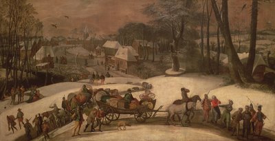 Une expédition militaire en hiver, c.1590 - Gillis Mostaert