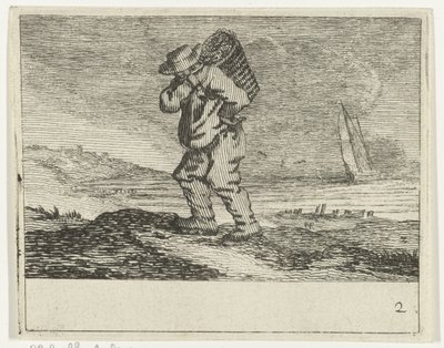 Paysage de dunes avec un pêcheur - Gillis van Scheyndel (I)