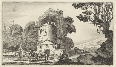 Paysage avec une tour (Twaalf landschappen met figuren) - Gillis van Scheyndel (I)