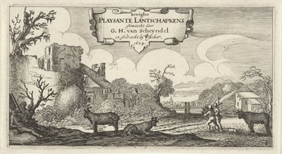 Page de titre de douze paysages avec figures - Gillis van Scheyndel (I)