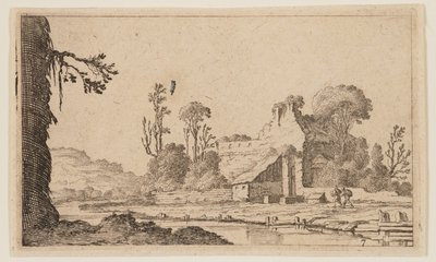 Ruines transformées en ferme au bord d