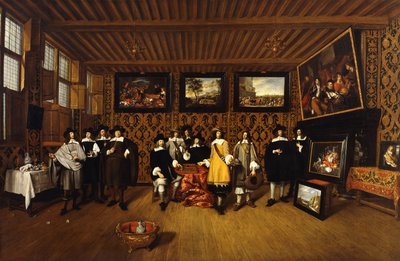 Portrait de groupe de douze gentlemen dans un intérieur - Gillis van Tilborgh