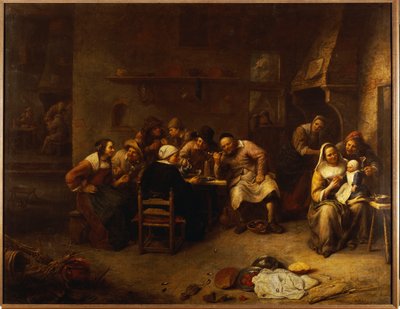 Paysans buvant et fumant dans une auberge - Gillis van Tilborgh